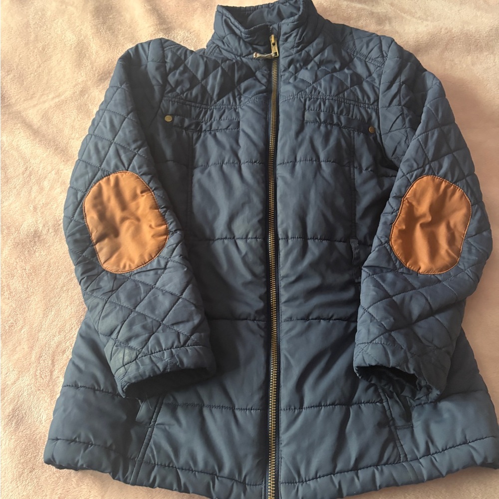 Next Navy Quilted Jacket with Purple Lining